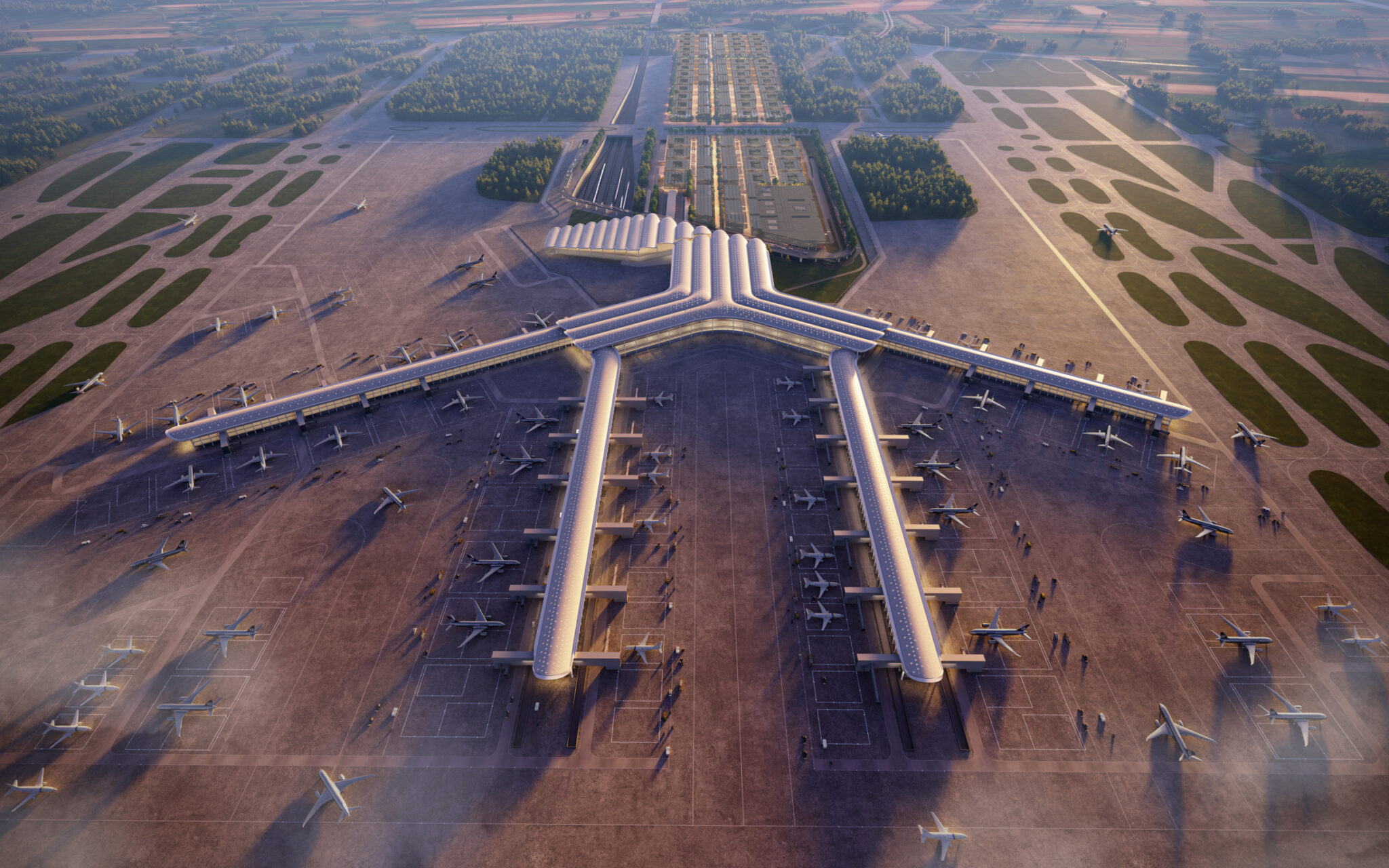 Futuristic like a Star Trek airport: the visualisation of the ambitious plans of the Polish CPK. Credits: CPK